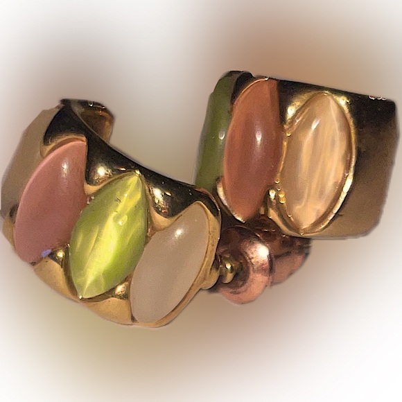 Multicolor Gemstone Hoop Earrings - Picture 3 of 5